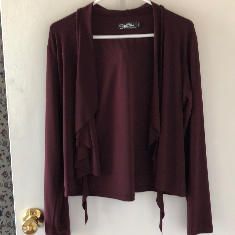 Bugandy long sleeve short jacket